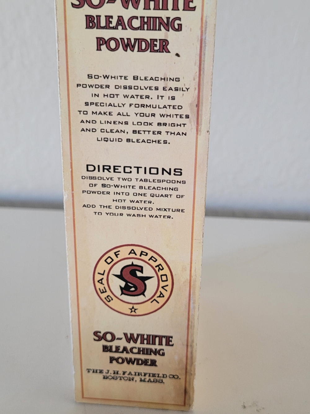Bleaching Powder Vintage Style Home Accent Box - Cream and Maroon